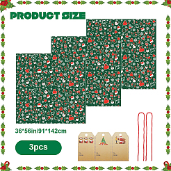 3 sac de rangement rectangulaire en plastique pour cadeaux de Noël&nbsp;ABAG-WH20010-08A