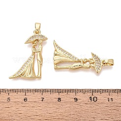 Colgantes de circonita cúbica transparente con micropavé de latón para el día de San Valentín&nbsp;KK-Q072-06G