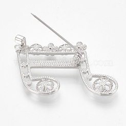 Messing Brosche Strass Fassungen&nbsp;KK-T027-11P