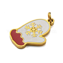 Pendentifs en acier inoxydable 304 plaqués ionique (IP) sur le thème de Noël&nbsp;STAS-O005-01G-G