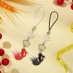 4 Stück 2 Stile Acryl Fisch Charm Handygurte&nbsp;HJEW-JM02682-S