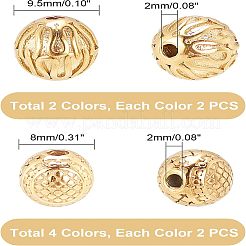 12 pz 6 colori perline in acciaio inossidabile 304&nbsp;STAS-UN0021-04