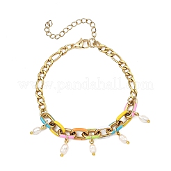 Bracelets à breloques en perles de culture d'eau douce naturelles&nbsp;BJEW-JB13596