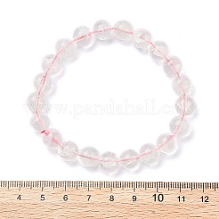 Bracelets extensibles en perles rondes de quartz rose naturel pour femmes&nbsp;BJEW-Q056-01A