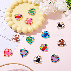 14 pièces 7 couleurs pendentifs en émail d'alliage de placage de rack&nbsp;ENAM-TA0002-53