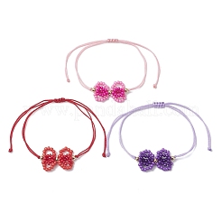 3 bracciale di perline di vetro intrecciate in 3 colori&nbsp;BJEW-MZ00230