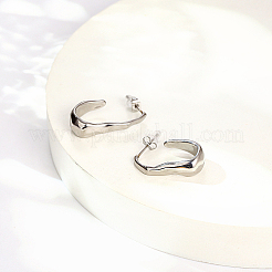 Boucles d'oreilles à tige ovales torsadées en acier inoxydable 304&nbsp;IT7709-2
