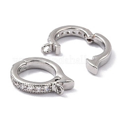Messing Micro Pave klare Zirkonia Creolen Zubehör&nbsp;ZIRC-I054-10P