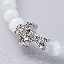 Bracciali elasticizzati cat eye&nbsp;BJEW-JB04589