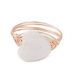 Natürliche Muschelfingerringe&nbsp;RJEW-TA00227-02
