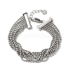 Bracelets multibrins en acier inoxydable 304&nbsp;BJEW-C137-01P