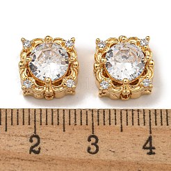 Abalorios de latón con pavé de circonitas&nbsp;KK-U037-05G-02