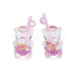 Pendentifs en résine transparente imitation bubble tea&nbsp;LS-RESI-T052-04D