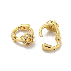 Orecchino a cerchio in zirconi cubici micro pavè di ottone&nbsp;EJEW-C088-01D-G