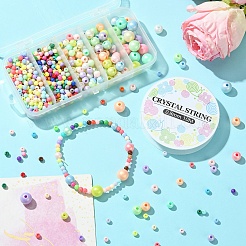 DIY bunte Stretch-Armbänder aus runden Acrylperlen&nbsp;FIND-YW0005-91