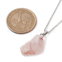 Colliers à pendentif en quartz ferrugineux naturel brut brut&nbsp;NJEW-JN04637-02