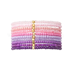 10 pz braccialetti elastici con perline di vetro per donna&nbsp;BJEW-MZ00271