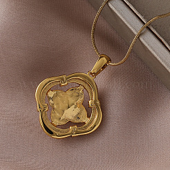 Colliers pour femmes en acier inoxydable chirurgical 316 émaillé avec pendentif trèfle en perle d'imitation&nbsp;LY2374
