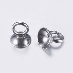 202 ganci per ciondolo con tappo a perlina in acciaio inossidabile&nbsp;X-STAS-L198-05A