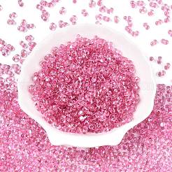 Perles de rocaille en verre transparentes avec peinture à cuisson&nbsp;SEED-N006-05D