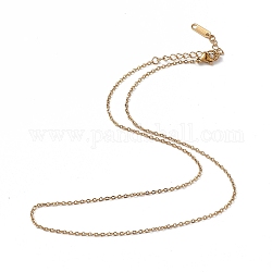 Chapado en iones (ip) 304 collar de cadena de cable de acero inoxidable para hombres y mujeres, dorado, 15.75 pulgada (40 cm)