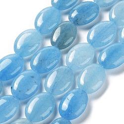 Chapelets de perles de quartz naturel, teinte, Ovale Plat, 17.5~18x12.5~13x6mm, Trou: 1.2mm, Environ 22 pcs/chapelet, 15.55'' (39.5 cm)