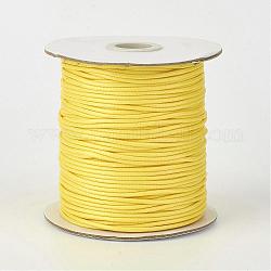 Cordón de poliéster encerado coreano ecológico, amarillo, 3mm, alrededor de 41.01~41.56 yarda (37.5~38 m) / rollo