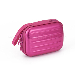 Weißblech-Reißverschlusstasche, tragbare Geldbörse, für Visitenkarte, Zugstangenkastenform, neon rosa , 70x100 mm