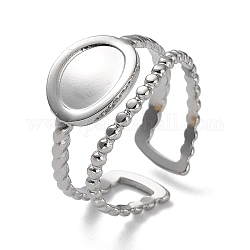 304 componentes de anillo de manguito abierto de acero inoxidable, configuración del anillo de la copa del bisel, oval, color acero inoxidable, diámetro interior: 17 mm, Bandeja: 6.3x8.4 mm