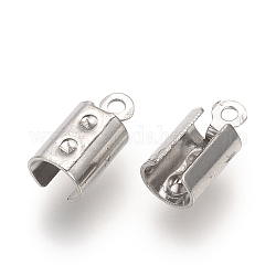 201 Stainless Steel Cord Ends, Stainless Steel Color, 10x4.5x4mm, Hole: 1.2mm, inner: 6x3.5mm