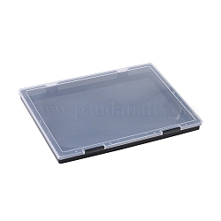 Plastic Boxes, Beads Storage Containers, Rectangle, Black, 30.8x23x2.2cm