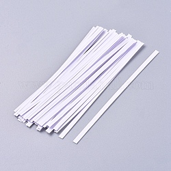 Kabelbinder aus Kraftpapier, mit Eisenkern, Brot Süßigkeiten Tasche Krawatten, weiß, 122x4x0.5 mm, ca. 1000 Stk. / Beutel