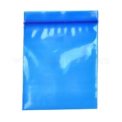 Einfarbige Pe Zip Lock Taschen, wiederverschließbare kleine Schmuckaufbewahrungstaschen, selbstdichtender Beutel, Top-Dichtung, Rechteck, Blau, 8x6cmm, einseitige Dicke: 2.7 mil (0.07 mm), ca. 90~100 Stk. / Beutel