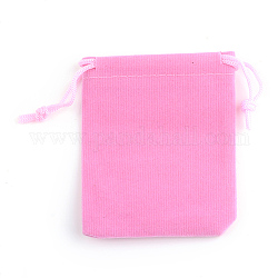Rechteck Samt Beutel, Geschenk-Taschen, rosa, 9x7 cm