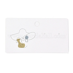 Carton rectangle cartes d'affichage de boucle d'oreille, pour présentoir à bijoux, Modèle féminin, 9x5x0.04 cm, environ 100 pcs / sachet 