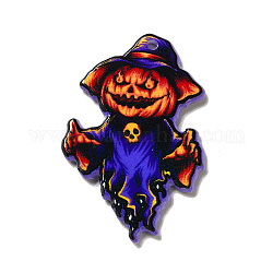 Charme d'Halloween, pendentifs acryliques imprimés, fantôme, 43x28x2.3mm, Trou: 2mm