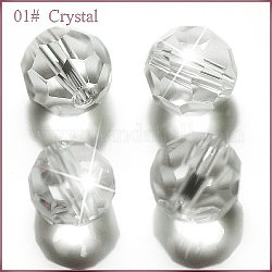 Имитация австрийских кристаллов, класс AAA, граненый (32 грань), круглые, прозрачные, 10 мм, отверстие : 0.9~1 мм