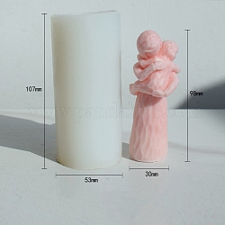 3d силиконовая форма для восковой свечи для ароматерапии, Человеческая фигура «сделай сам», ароматерапевтическая штукатурка, капающий клей, орнамент, мать держит ребенка, белые, 10.7x5.3 см