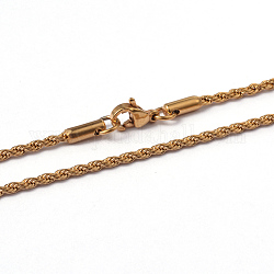 304 in acciaio inossidabile collane a catena corda, con chiusure moschettone, oro, 25.6 pollice (65 cm)