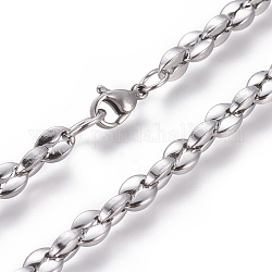 304 acero inoxidable cadenas de cable collares, con cierre de langosta, color acero inoxidable, 27.2 pulgada (60 cm)