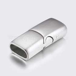 304 Magnetverschluss aus Edelstahl mit Klebeenden, matt, Rechteck, Edelstahl Farbe, 22.5x10x6 mm, Bohrung: 4x8 mm