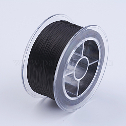 Filo di cristallo elastico piatto, filo per perline elastico, per realizzare bracciali elastici, nero, 0.8mm, circa 54.68 iarde (50 m)/rotolo
