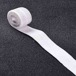 Cordon élastique en caoutchouc plat, sangle vêtement accessoires de couture, blanc, 16.5mm, environ 5.46 yards (5m)/paquet