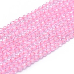 Galvani natürlichem Quarz-Kristall-Perlen Stränge, facettiert, Runde, Perle rosa, 2 mm, Bohrung: 0.5 mm, ca. 169 Stk. / Strang, 15.7 Zoll (40 cm)