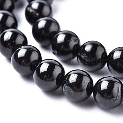 Натуральные черные шпинельные пряди, круглые, 8 мм, отверстие : 1 мм, около 49~50 шт / нитка, 15.2 дюйм ~ 15.4 дюйма (38.5~39 см)