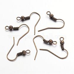 Jewelry Findings, Iron Earring Hooks, Nickel Free, Antique Bronze, 20x19mm, Pin: 0.65mm