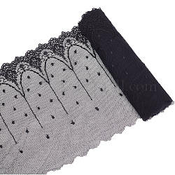 Сетка из полиэстера и тюля с цветочным узором, аксессуары для одежды, чёрные, 23.1~24x0.005 см