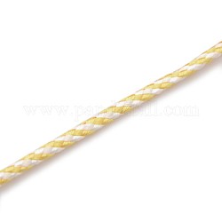 Cables redondos de poliéster de hilo cuerda, bicolor, amarillo, 3mm, alrededor de 27.34 yarda (25 m) / rollo