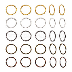 Craftdady 250pcs anneaux de liaison en alliage 5 couleurs, formes d'anneaux ronds, couleur mixte, 22x1.5mm, 50 pcs / couleur