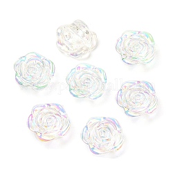 Abalorios de acrílico transparentes, color de ab, flor, claro ab, 14x14x5.5mm, agujero: 1.4 mm